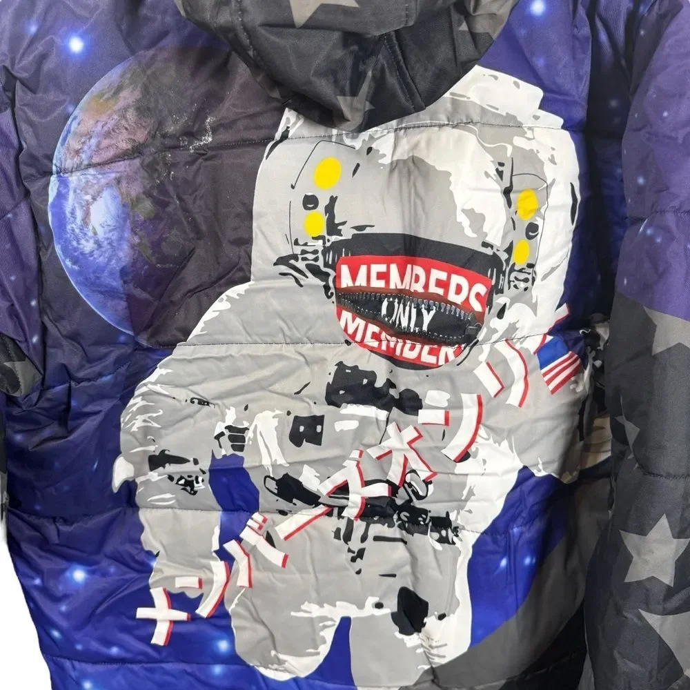 NWT Members Only Midnight Blue & Black Astronaut Puffer Jacket Size XL